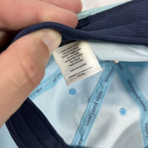 VINEYARD VINES HAT CAP POWDER BLUE ADJUSTABLE ONE SIZE FITS MOST STRAP LOGO OSFM - Picture 11 of 11